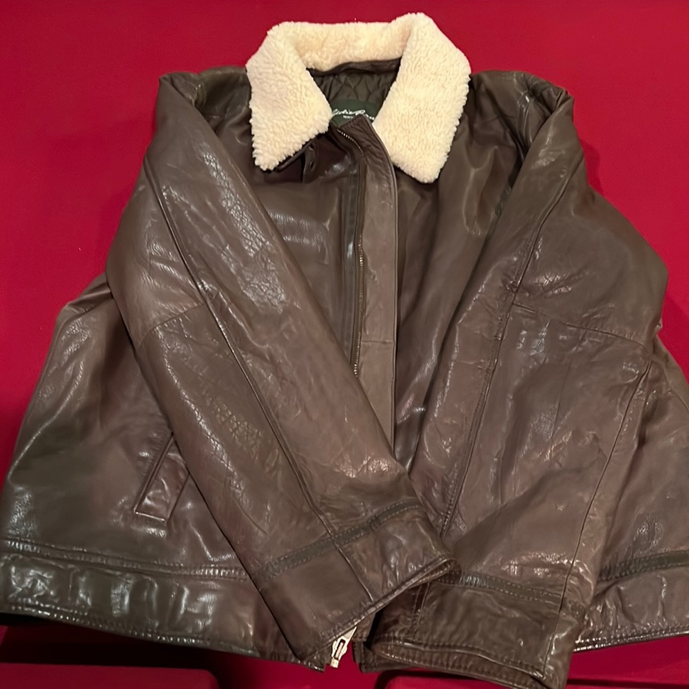 Leather Bomber Jacket. Ideal for cold weather. The leather is in great shape.